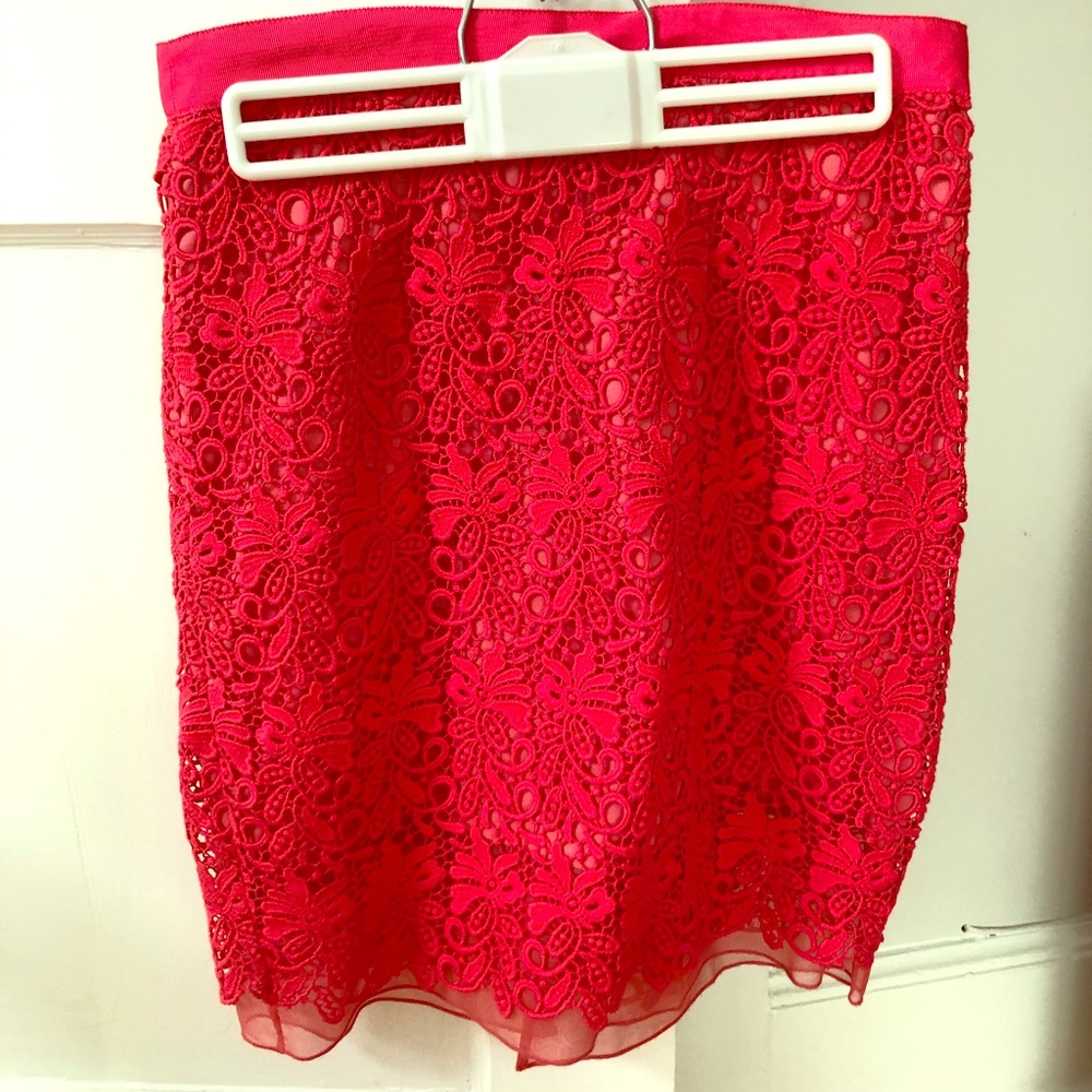 Club Monaco pink laced skirt